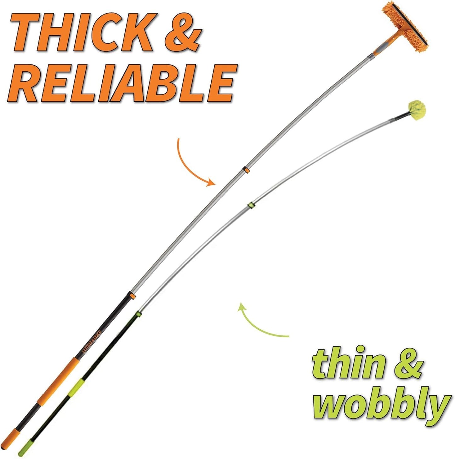 30 ft Window Washing Kit with Extension Pole (36+ Foot Reach) // Window Cleaning Tool & Window Washer Squeegee with Telescopic Extension Pole // Best Indoor Outdoor Window Washing Equipment