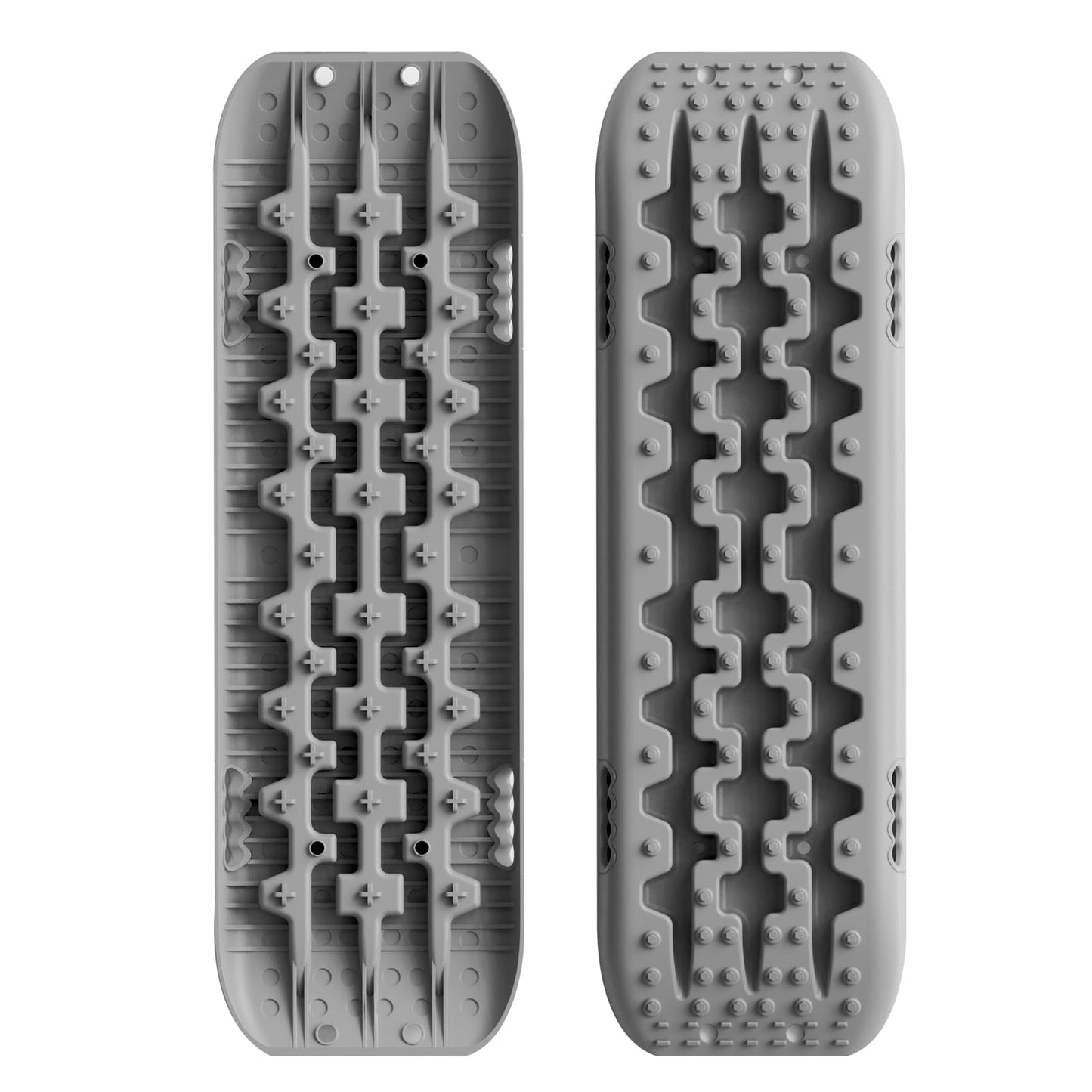 ALL-TOP Recovery Traction Boards, 2PCS & Mounting Kit, Reinforced Off Road Bendable Tire Friction Tracks (3rd Gen, Gray)