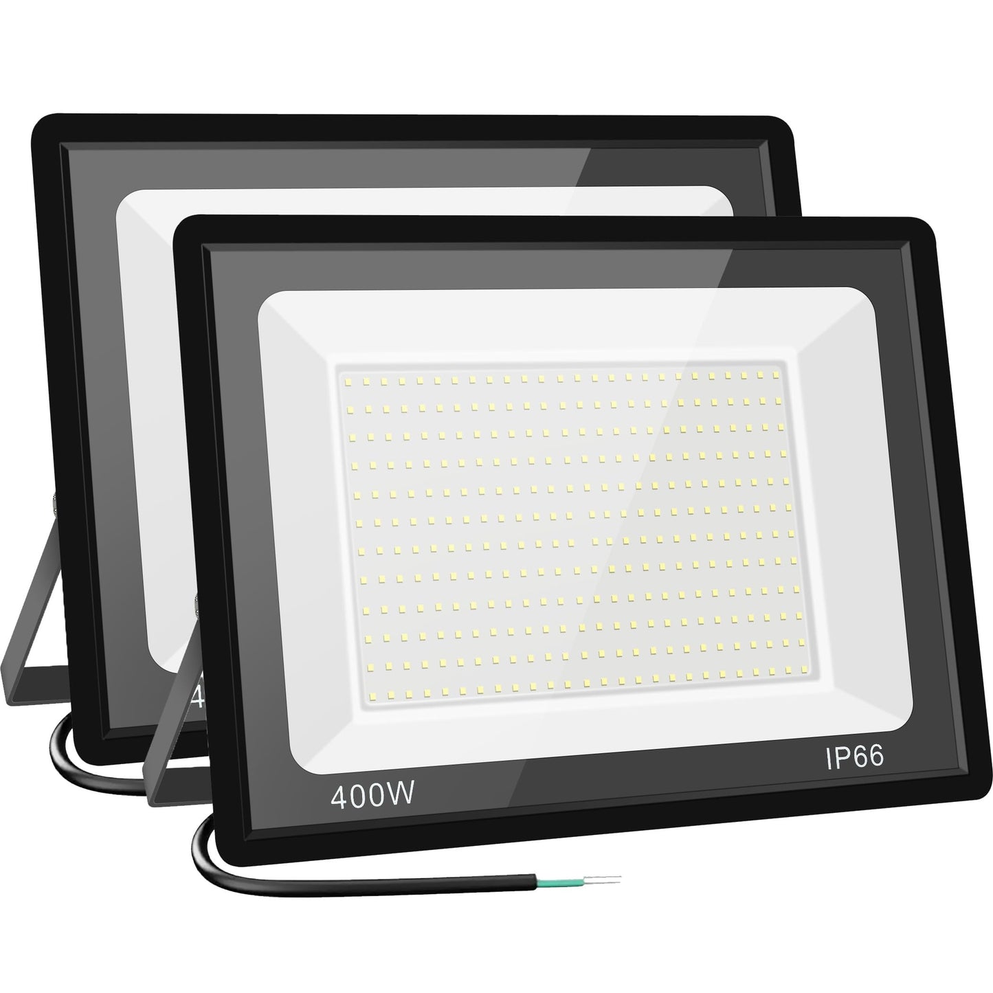 Gopretty 400W LED Flood Light Bulbs 2 Pack, Outdoor Waterproof IP66, 40000LM Super Bright, 6000K Daylight White, Exteriores Security Floodlights for Yard, Court, Garage, Stadium