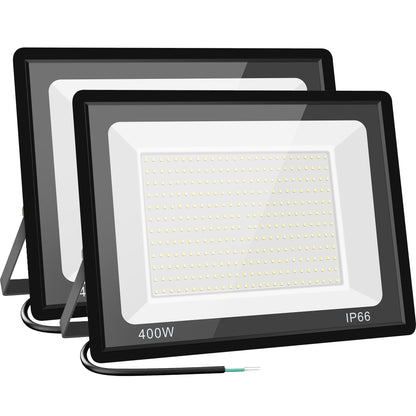 Gopretty 400W LED Flood Light Bulbs 2 Pack, Outdoor Waterproof IP66, 40000LM Super Bright, 6000K Daylight White, Exteriores Security Floodlights for Yard, Court, Garage, Stadium