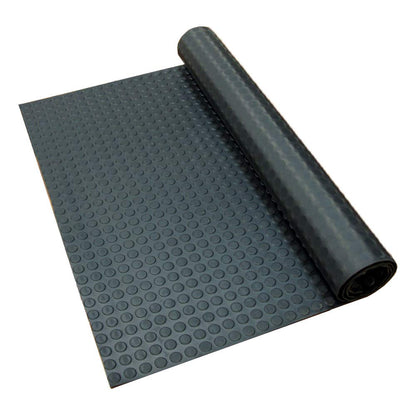 Rubber-Cal Coin-Pattern Thermoplastic Flooring - 3.5mm x 36" x 15ft - Black