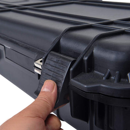 MEIJIA Portable Rolling Waterproof All Weather Hard Rifle Case With Wheels,Customized Fit Foam Inserted,Soft Grip Handle,44.37x15.98x6.1inches (Black)