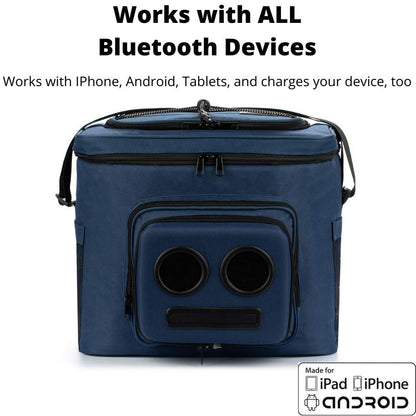 The #1 Cooler with Speakers on Amazon. 20-Watt Bluetooth Speakers for Parties/Festivals/Boat/Beach. Rechargeable, Works with iPhone & Android (Blue)