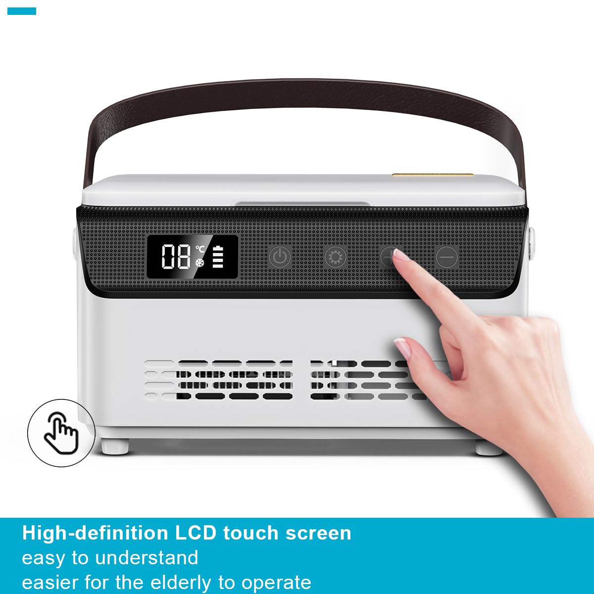 QIRDLP Portable medicine cooler box with LCD touch screen temperature display for home,travel,keep cooling at any time (double layer Celsius temperature)
