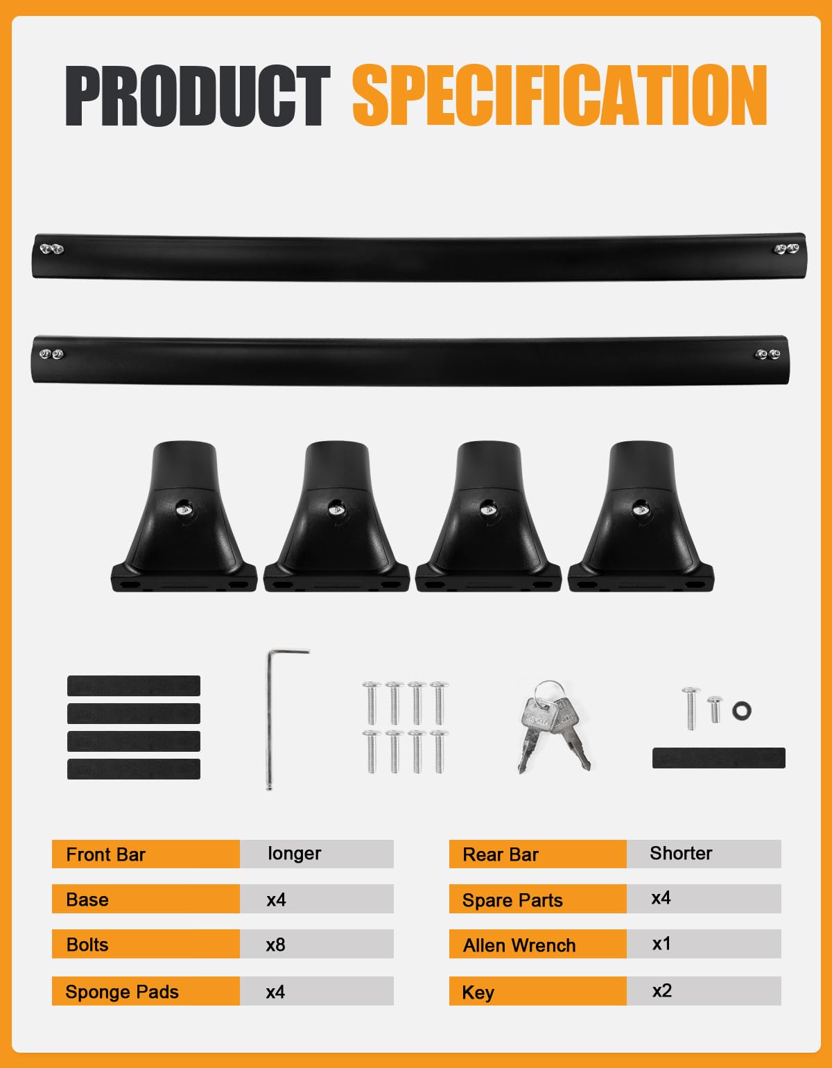 KINGGERI 300lbs Lockable Roof Racks Cross Bars Compatible with Jeep Compass 2018-2026, All Aluminum Heavy Duty Crossbars Rooftop Cargo Basket Luggage Kayak Canoe Snowboard Bike SUV Accessories