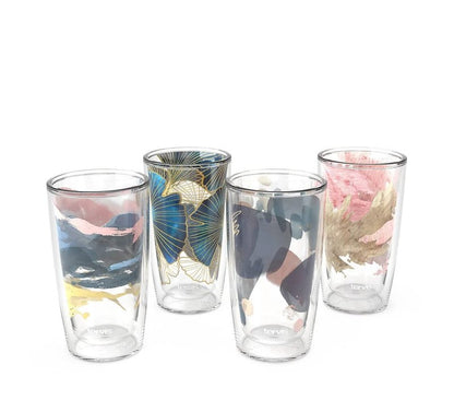 Tervis Autumn Gold Collection Made in USA Double Walled Insulated Tumbler Travel Cup Keeps Drinks Cold & Hot, 16oz - 4pk, Asst