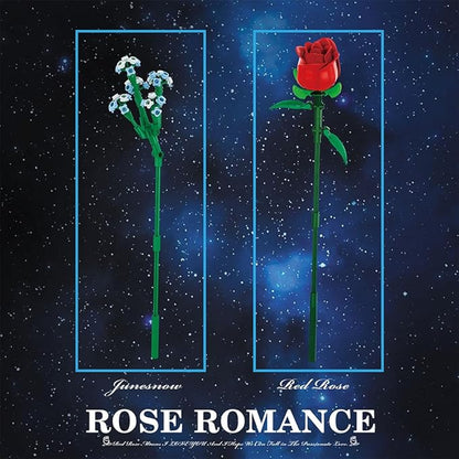 39090 Rose Romance Building Blocks Flower Set 649 Pieces of Floral and Plant Series Block Sets Adult Creative Enthusiast Model Gifts and Unique Collectibles Can be Used for Room Decoration