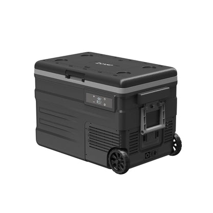 zcamp UD45E 12 Volt Refrigerator,Dual Zone Portable Freezer with Wheels & Battery Compartment,42QT(40.5L) Electric Cooler,-4℉~68℉,12/24V DC 100-240V AC for Camping, Travel, Truck, RV (Batt.Not Incl)