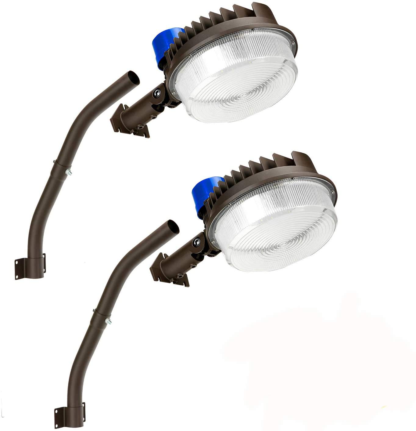 Juyace 2-Pack 18000LM LED Barn Lights, 120W 5000K Each, Dusk to Dawn Outdoor Security Area Lights with Photocells, IP65 Waterproof Adjustable Shoebox Flood Light for Farm Yard Pole Wall Mount
