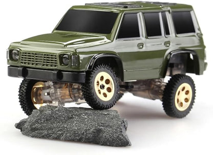 OY41-Y60 RC Rock Crawler 1/64 Scale 2.4G Full Proportional RC Electric Mini Crawler Model 15KM/H High Speed with Independent Suspension Gift for Adults - Bright Camouflage