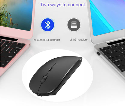 Bluetooth Wireless Mouse for Laptop mac MacBook ipad MacBook air MacBook pro pc Desktop Computer Windows Chromebook Notebook (Silver)