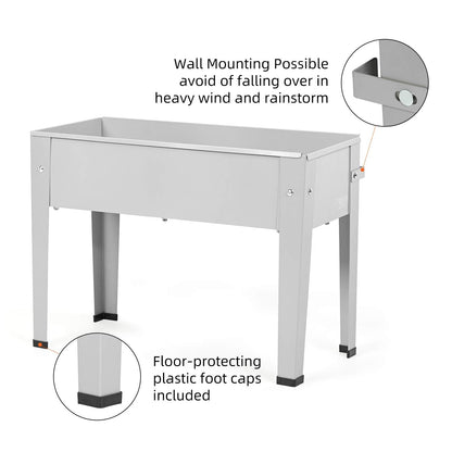 ProGard Raised Garden Bed, Garden Raised Planter Box with Legs, Galvanized Garden Planter for Herbs and Vegetables, 24" Grey