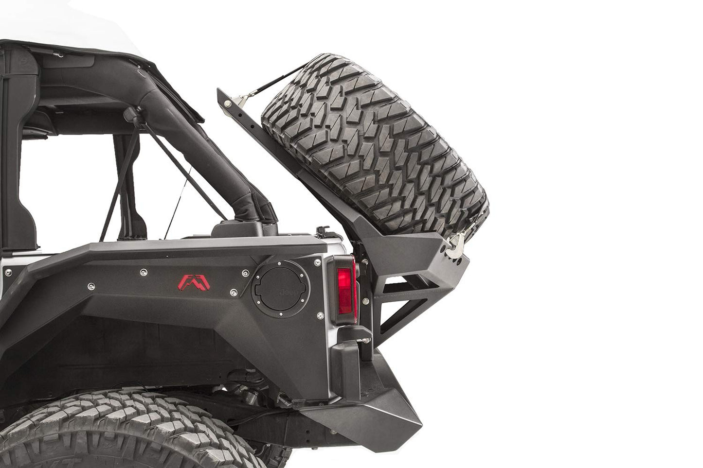 Fab Fours JK2070-1 07-17 Jeep Jk Slant Back Tire Carrier for The Y1261T