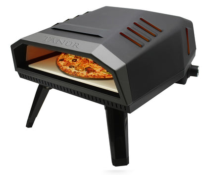 Flame King TANUR 12-inch Portable Outdoor Propane Pizza Oven Countertop for Camping, Backyard, and Tailgating, Multiple Air Vents, Piezo Auto Ignition, Non-Stick Pizza Stone