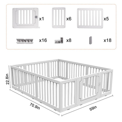 Gupamiga Playpen Baby Playard Portable Baby Fence Play Area Indoor Outdoor Kids Activity Center Playpen Playground Hoop for Indoor and Outdoor Use (12 Panels)
