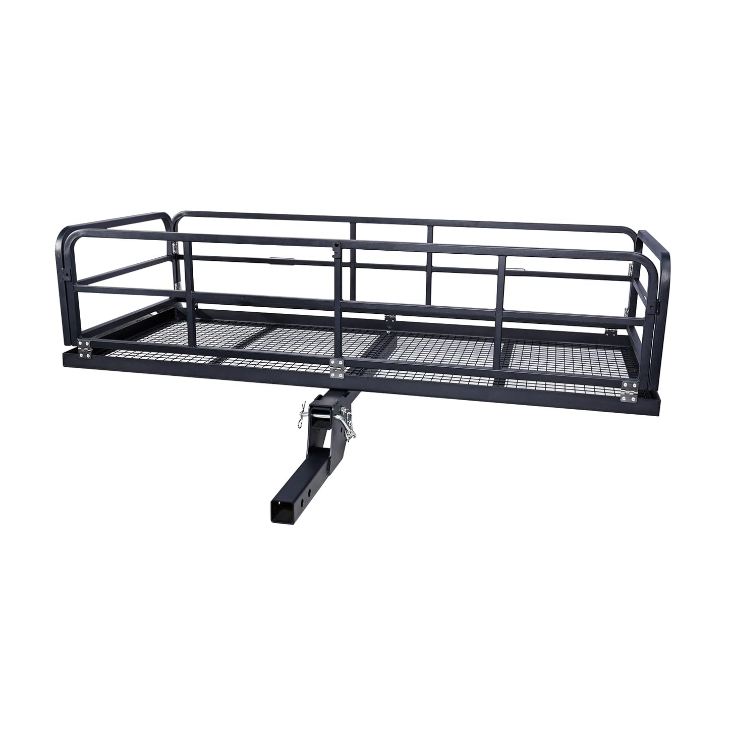 Folding Hitch Mount Cargo Carrier Rack - 750 LBS Heavy Duty Rear Luggage Basket for Car SUV, Fits 2" Receiver - Tow Hitch Cargo Rack for Camping Travel, Black