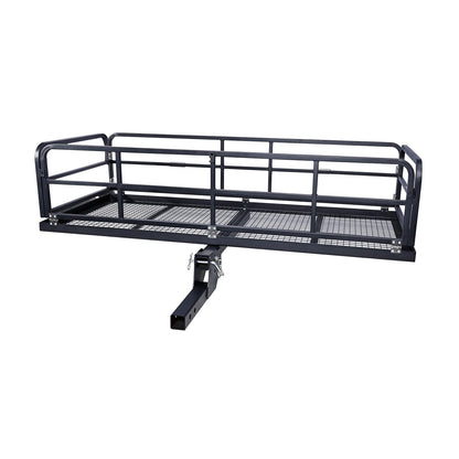 Folding Hitch Mount Cargo Carrier Rack - 750 LBS Heavy Duty Rear Luggage Basket for Car SUV, Fits 2" Receiver - Tow Hitch Cargo Rack for Camping Travel, Black