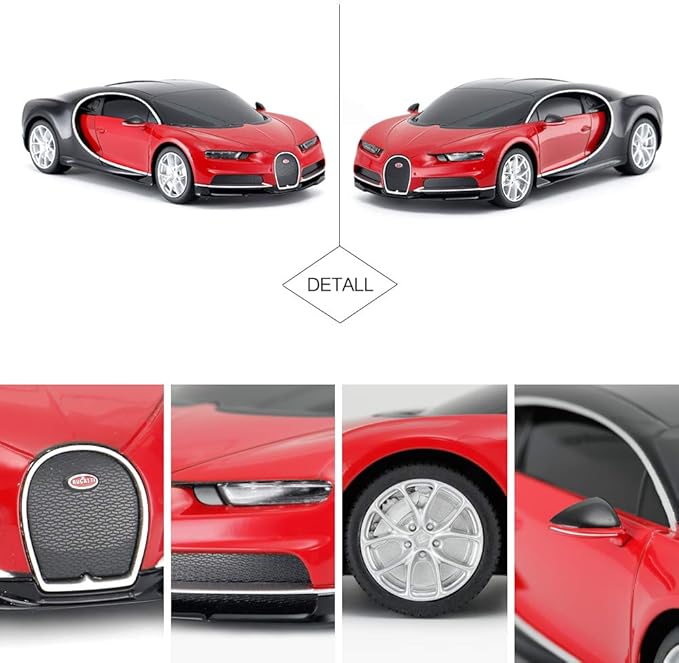 RASTAR Bugatti Toy Car 1/24 Scale Bugatti Chiron RC Model Car Red