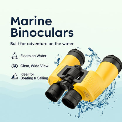 Barska AB12738 Floatmaster 7x50 Waterproof Floating Marine Binoculars for Boating, Hunting, Fishing, Sports, etc, Yellow