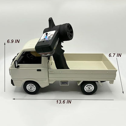 WPL RC Car 1/10 Scale RC Kei Truck Suzuki RC Drift Car WPL D14 Remote Control Car 4x4 Off Road Carry RTR 2.4 GHz Proportional Throttle Steering 280 Motor 4WD Hobby Grade Toys for Adult