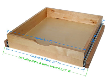 Pull Out Drawers for Cabinet, Wood Slide Out Cabinet Organizer and Storage, Cabinet Kitchen Drawers Slide Out Shelves, Pull Out Shelves in Kitchen, Pantry, Bathroom with Soft Close, 21"W x 22"D x 4"H