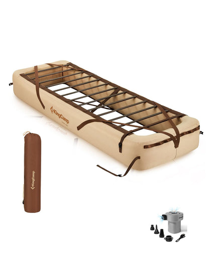 KingCamp Camping Mattress Air Base with Air Pump, Portable & Compact Alternatives to Camp Cot, Inflatable Bed Frame for Home Tent Storing (Air Mattress Not Included)