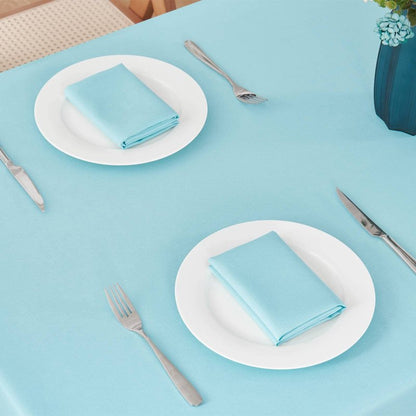 Veblandy Rectangle Tablecloth Waterproof 60x84 inch Linen Textured Table Cloth Stain and Wrinkle Resistant Washable, Decorative Fabric Table Cover for Dining, Party and Camping, Aqua
