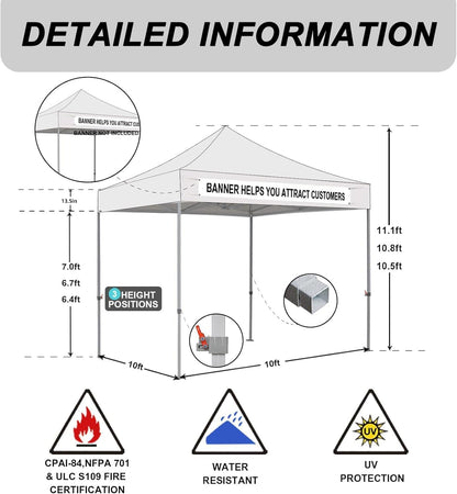 Eurmax USA 10x10ft Pop Up Canopy,Commercial Instant Tent for Outdoor Events,Patented No-Tip Rolling Storage Bag with 4 Sandbags,UV & Water Resistant,Heavy Duty Portable Shelter Gazebo,White