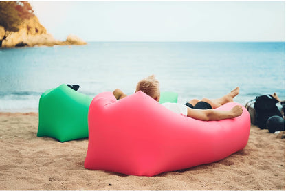 LONGJIN Inflatable Lounger Air Sofa Hammock, Inflatable Couch for Camping, Portable Waterproof Anti-Air Leaking Pouch Couch Air Chair for Outdoor, Beach, Hiking, Picnics, Music Festivals (Green)