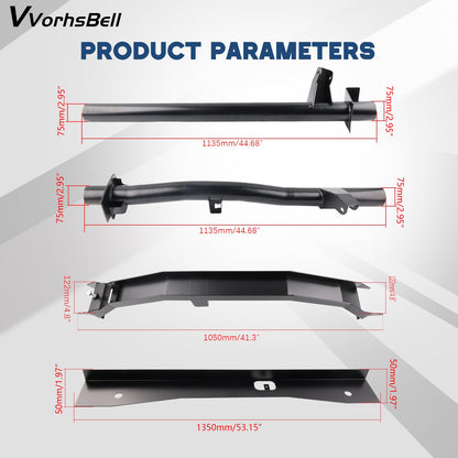 VVORHSBELL Front and Rear Fuel Tank Support Crossmember and Upper Shock Mount Crossmember and Spare Tire Support Plate Compatible with 2007-2014 Chevy Silverado 1500 GMC Sierra 1500 Regular Cab