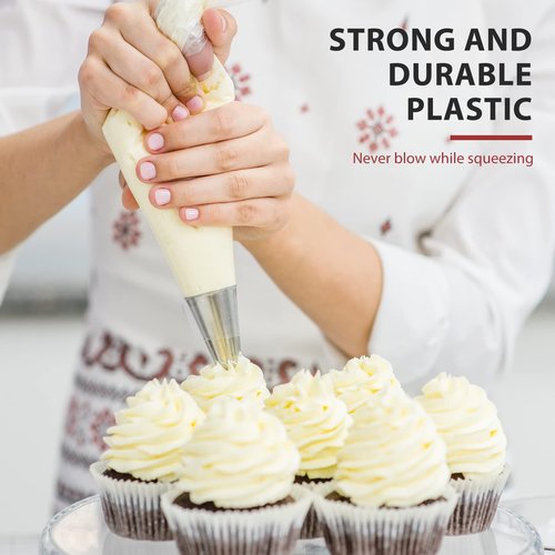 ChengFu 100pcs Disposable Small Piping Bags 8 inch, Mini Piping Bags, Pastry Piping Bags for Cream Frosting, Icing Bags for Cake and Dessert Decorations