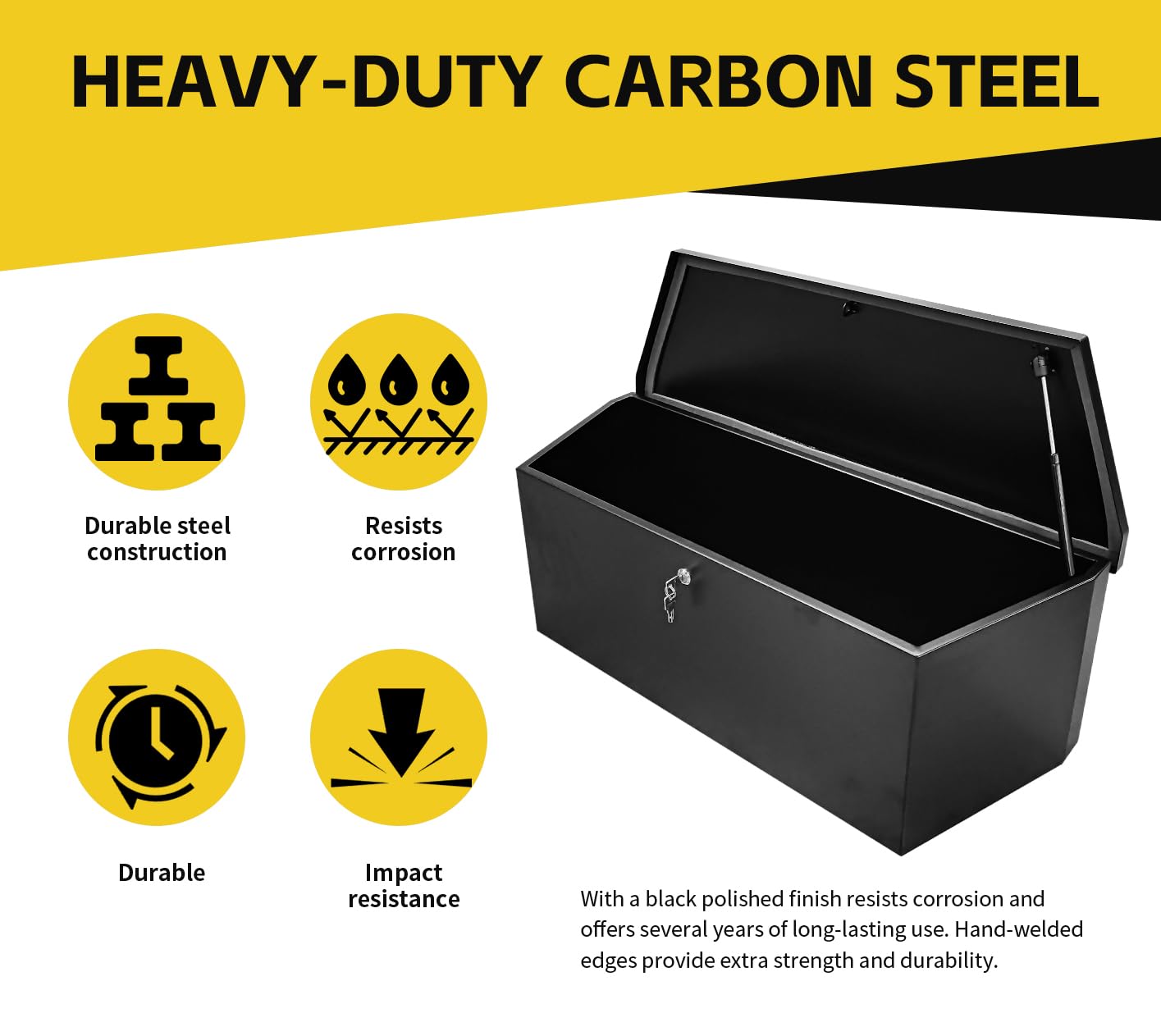 MaxxHaul 35" Steel Trailer Tongue Box A Frame Storage Chest with Lockable Latch Weather Resistant Tool Box for RV Utility Trailer and Boat (80350)