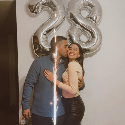 Silver Number 8 Balloon 40 Inch, 8th Birthday Party Decorations for Children, Giant 8 Foil Balloon for Party Supplies