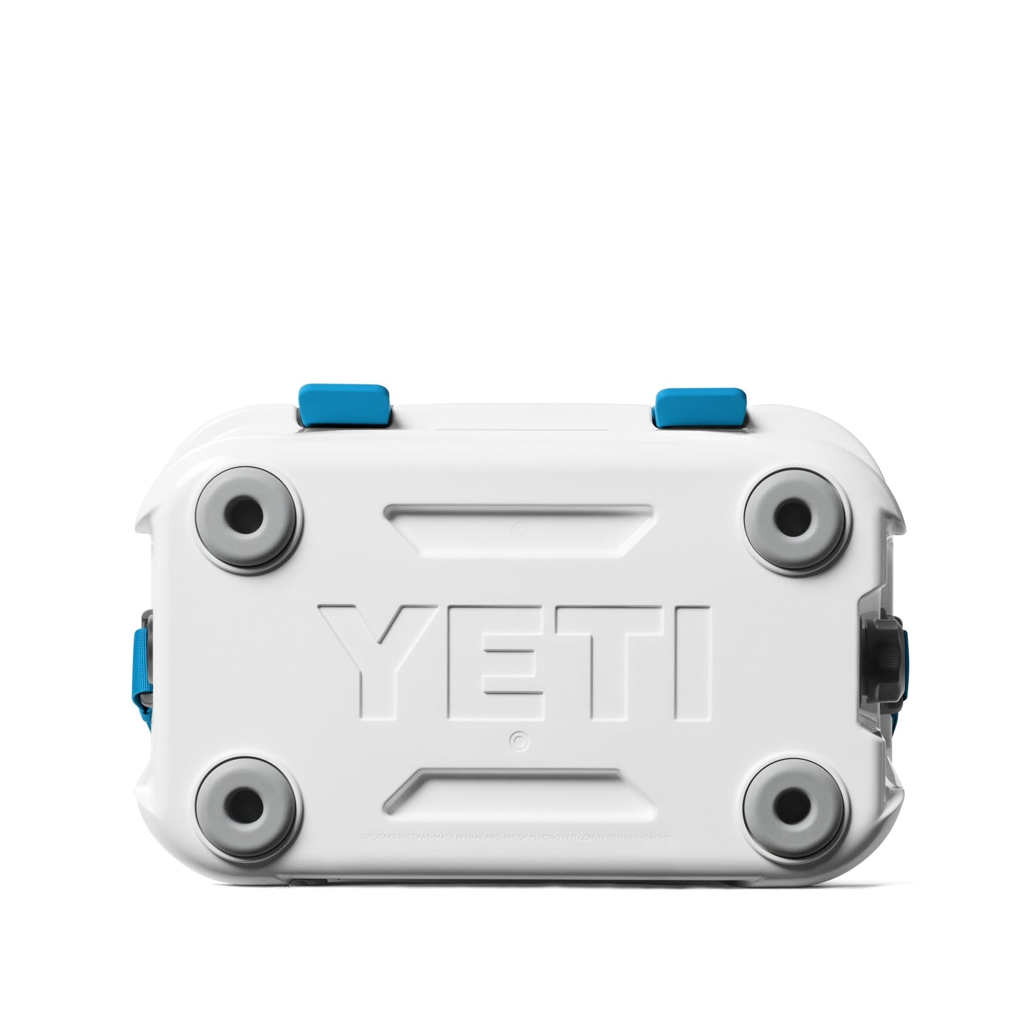 YETI Roadie 15 Hard Cooler with DoubleDuty Shoulder Strap, White/Blue