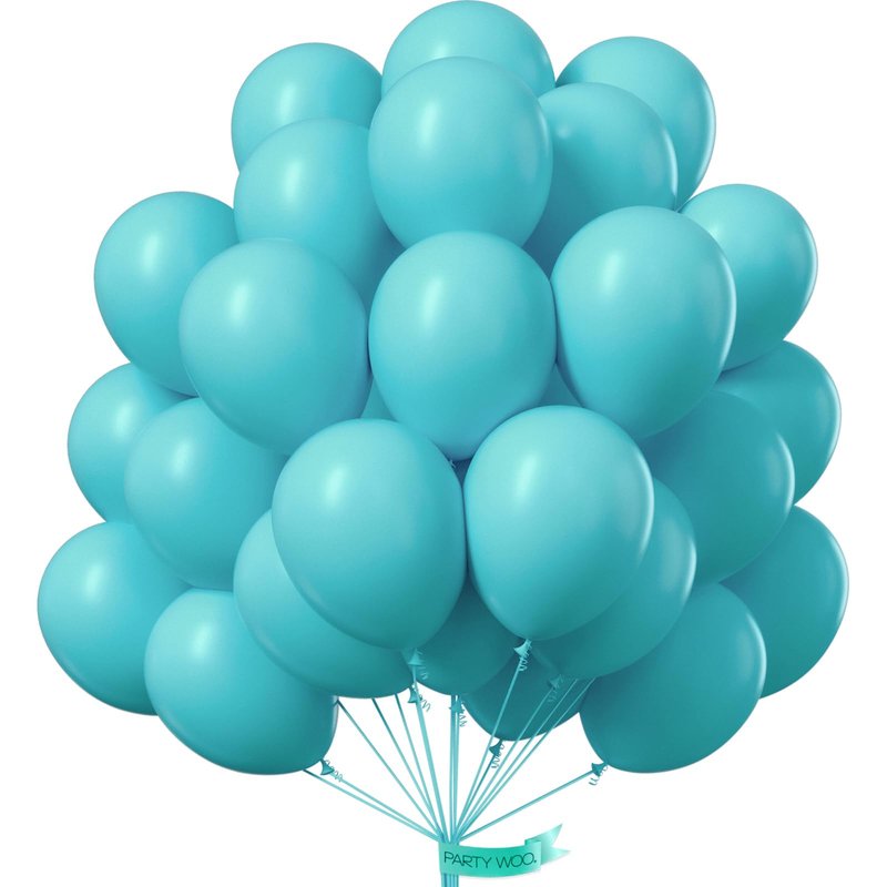 PartyWoo Teal Balloons 101pcs 12 Inch Turquoise Dark Teal Latex Balloons for Baby Shower Wedding Anniversary Gender Reveal Graduation Mermaid Birthday Pool Bachelorette Party Decorations Blue-Y69