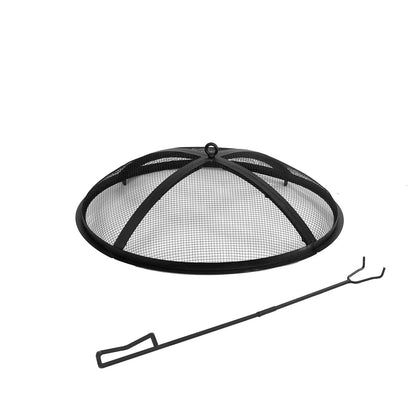 Blue Sky Outdoor Living Round Domed Spark Screen and Screen Lift for The Mammoth Patio Fire Pit