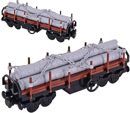 6IN1 City Freight Train Car Building Set DIY Toys for Teens and Adults Compatible with Lego 630 Building Accessory (Stone Cart)