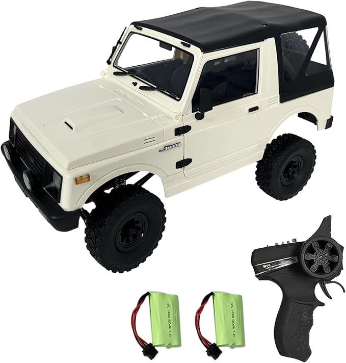RC Rock Crawler WPL C74-1 RC Truck 1:10 Scale 2.4GHz Remote Control Truck 4WD All Terrain Off-Road RC Crawler with LED Lights and 2 Rechargeble Batteries for Adults