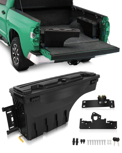 SCITOO Truck Bed Tool Box for Toyota Tacoma 2005-2021 Left Driver Side,Multi-Compartment Dividers Organized Storage,Heavy Duty & No-Drill Installation