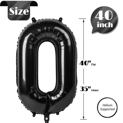 Black Number 29 Balloon 40 inch, 29 Number Balloons, 29th Black Birthday Decorations for Women Men, 29 Year Old Black Party Supplies