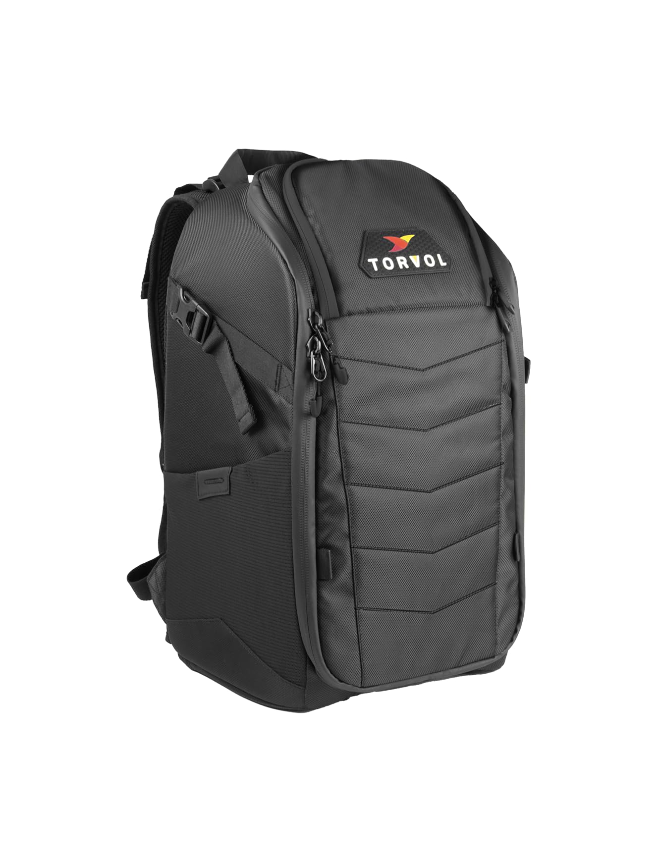 Torvol Quad PITSTOP Backpack Stealth Edition, Compact FPV Drone Backpack for 2 Drones, Fits DJI Mini 3, Mini 4 Pro, DJI Neo, with Laptop Compartment, Waterproof Rain Cover, Black, 26L