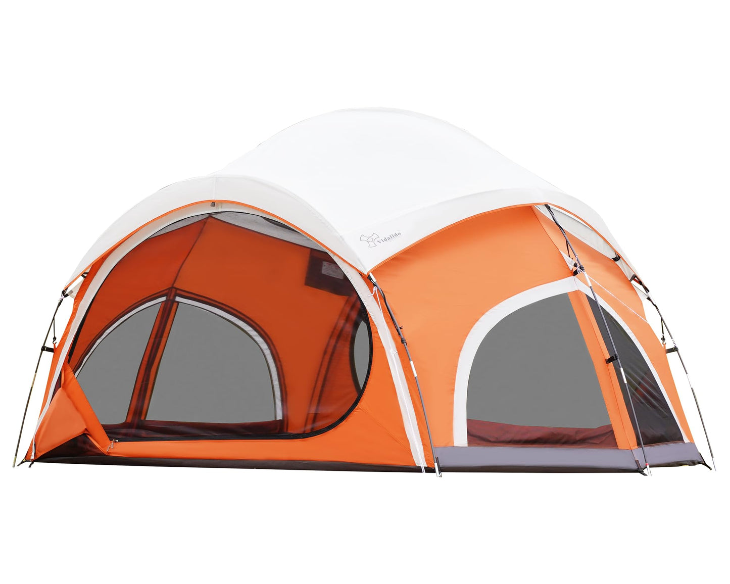 Vidalido 3-4 Person Camping Tent with 2 Large Mesh Door 4 Mesh Window Family Tents, Double Layer Waterproof Portable Easy Setup Camp Tent, Canvas Dome Tents for Camping Outdoor Hiking and Backpacking