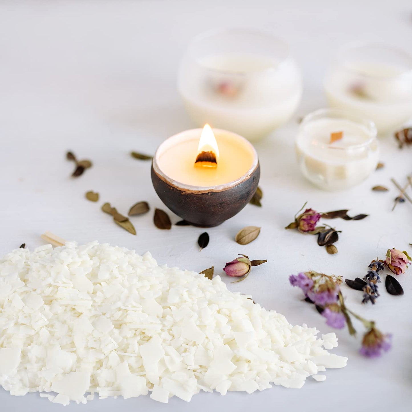 CLTNIKET Candle Making Soy Wax-2 lb Bag（32oz）-Pure Nature DIY Soy Wax Flakes