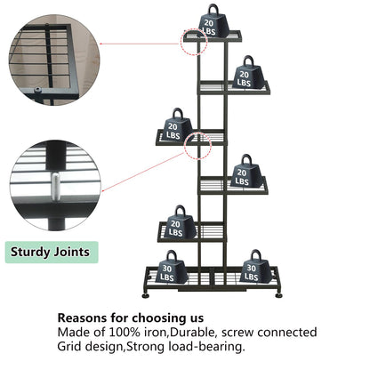 Metal Plant Stand, 6 Tier 12 Potted, Upgrade Multiple Plant Rack Shelf Organizer, Indoor Planter Display Shelving Unit for Patio Garden Corner Balcony Living Room