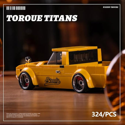 PB8842 1:32 Freedom Cruiser Pickup Truck Buliding Blocks Set 324 Pieces Car Scale Model Toy with Display Container Clamping Blocks STEM Gift for Adults