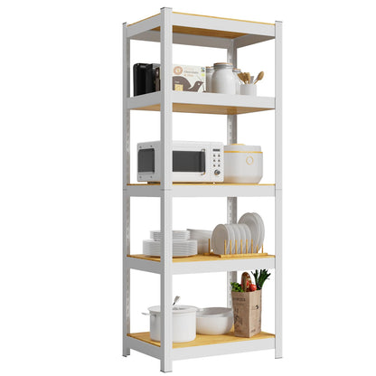 Durstruct 5 Tier White Metal Shelving Unit 24" W×16" D×60" H Adjustable Storage Utility Rack Heavy Duty Shelves Organization Multipurpose Shelf for Pantry Closet Kitchen Garage Bathroom