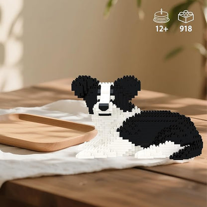 Larcele Micro Building Blocks Set DIY Mini Building Toy Bricks for Age Over 12 Years 918 Pieces KLJM-02 (Border Collie 2)
