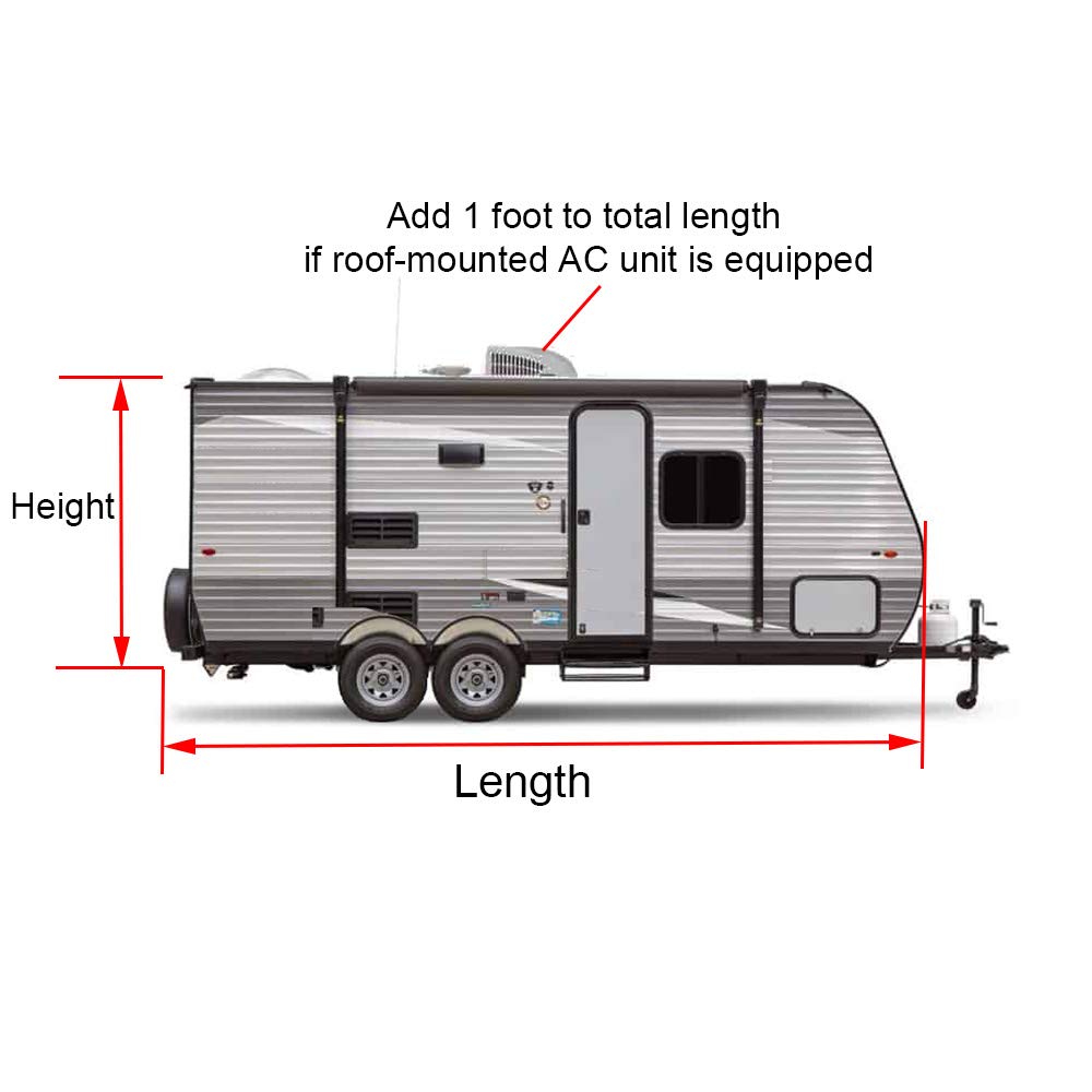 GEARFLAG Travel Trailer Camper Cover Multi-Layers top fits 28' -32' Reinforced Windproof Side-Straps Anti-UV Water-Resistance Heavy Duty for Motorhome RV (Fits 28' - 32')