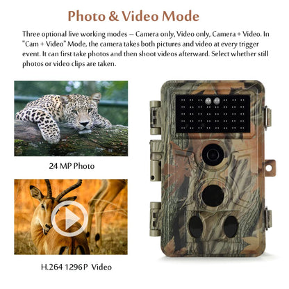 Folgtek 3-Pack Trail Cameras Wildlife Cam 64MP 1296P HD Video Night Vision & 0.1s Trigger Time Motion Activated IP66 Waterproof, 120°Wide Angle Time Lapse & Password Protection for Outdoor Hunting