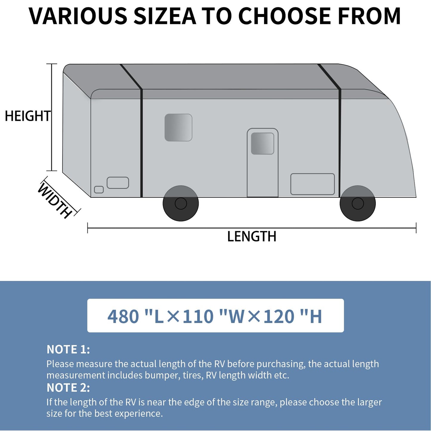 MuRealy Upgraded 37-40 ft RV Covers, Extra-Thick Camper Cover, 2025 New Travel Trailer RV Cover, Tearproof Waterproof Windproof Anti-UV